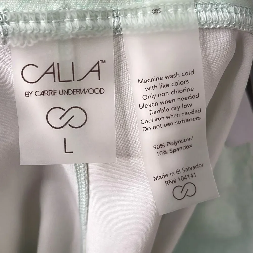 NWT CALIA Essential Mid-rise Capri Leggings (Mint Landscape) - Large